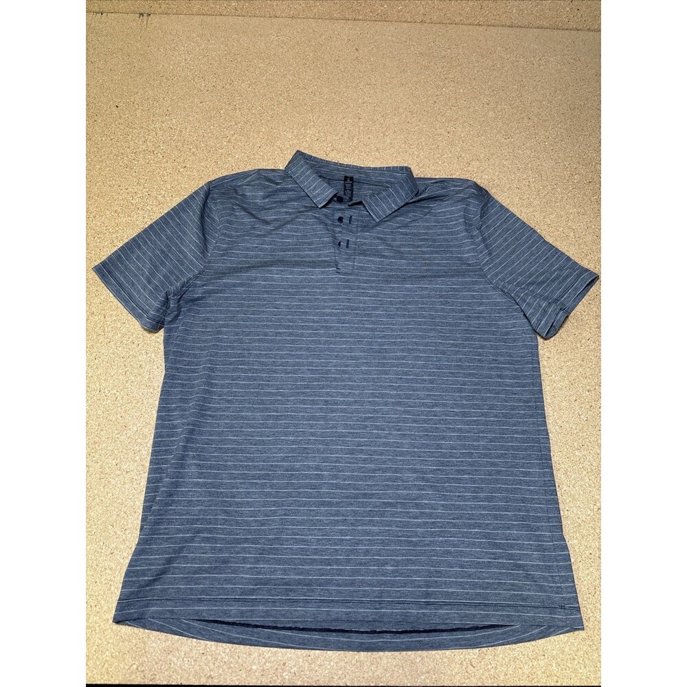 Blue Striped Lululemon Polo Shirt Men's Size XXL 2XL D2